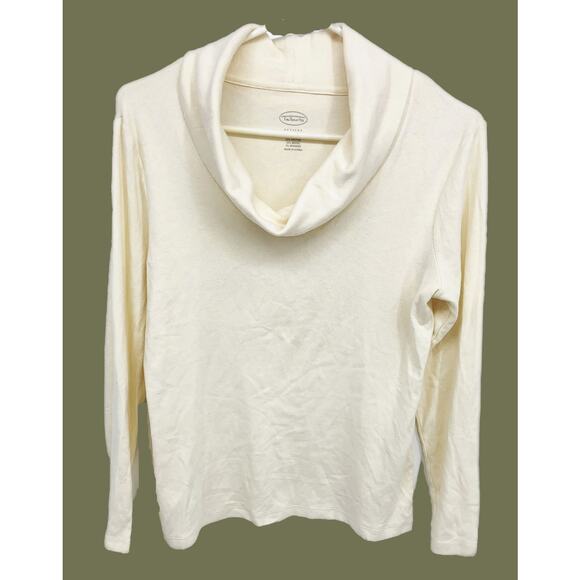 Talbots Cowl Sweater Top White Pullover Long Sleeve Cozy Size S Petite - Picture 1 of 3
